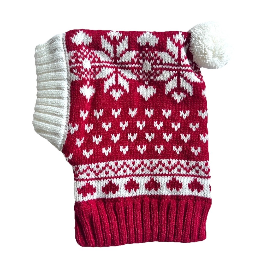 Dog Beanie Hat Medium Pom Pom Snowflake Winter Outerwear Pet Clothing Supplies